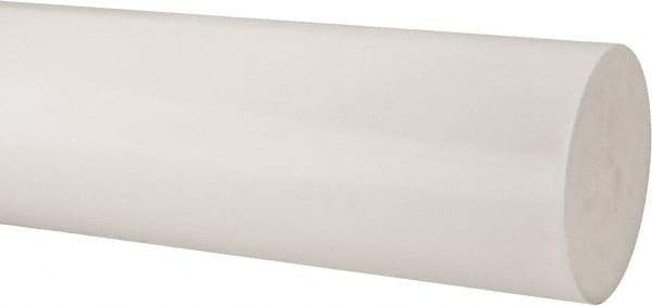 Made in USA - 2' Long, 6" Diam, Polypropylene Plastic Rod - Natural (Color) - Caliber Tooling