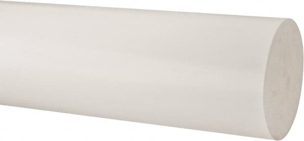 Made in USA - 3' Long, 6" Diam, Polypropylene Plastic Rod - Natural (Color) - Caliber Tooling