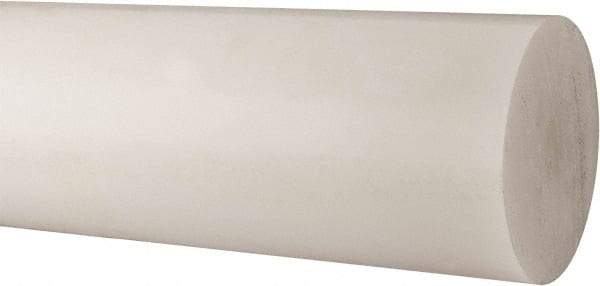 Made in USA - 2' Long, 7" Diam, Polypropylene Plastic Rod - Natural (Color) - Caliber Tooling