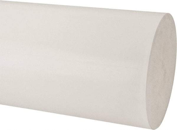 Made in USA - 2' Long, 9" Diam, Polypropylene Plastic Rod - Natural (Color) - Caliber Tooling