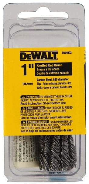 DeWALT - 1" Brush Diam, Knotted, End Brush - 1/4" Diam Shank, 20,000 Max RPM - Caliber Tooling