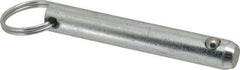 Gibraltar - 1/2" Pin Diam, 3" Long, Zinc Plated Steel Ball Lock Hitch Pin - 2-1/2" Usable Length - Caliber Tooling