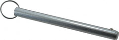 Gibraltar - 1/2" Pin Diam, 5-1/2" Long, Zinc Plated Steel Ball Lock Hitch Pin - 5" Usable Length - Caliber Tooling