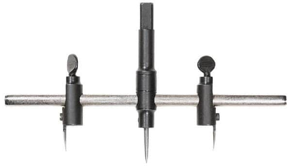 General - 5/8 to 6-1/2" Cutting Diam, Circle Cutter Tool - Straight Shank, 3/8" Shank Diam - Caliber Tooling