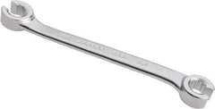 Proto - 3/8 x 7/16", Satin Finish, Open End Flare Nut Wrench - 12 Points, 6-1/4" OAL, Steel, Double End Head - Caliber Tooling