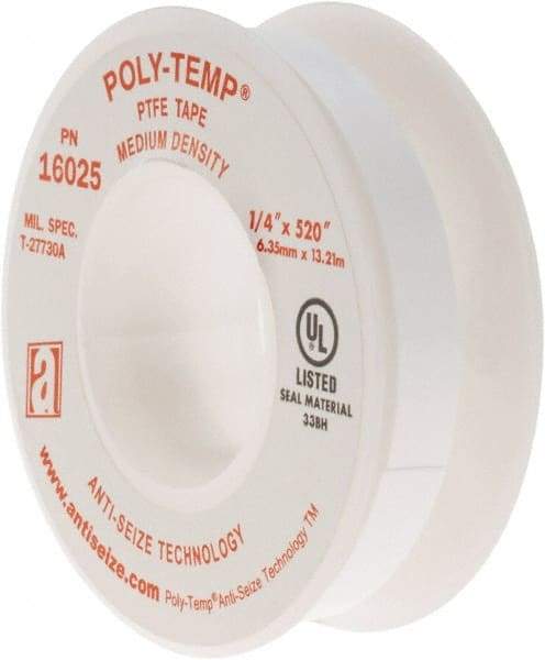 Value Collection - 1/4" Wide x 520" Long General Purpose Pipe Repair Tape - -400 to 550°F, White - Caliber Tooling