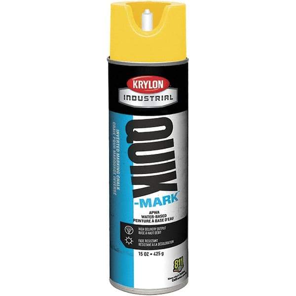 Krylon - 20 fl oz Yellow Marking Paint - 600' Coverage at 1" Wide, Water-Based Formula - Caliber Tooling