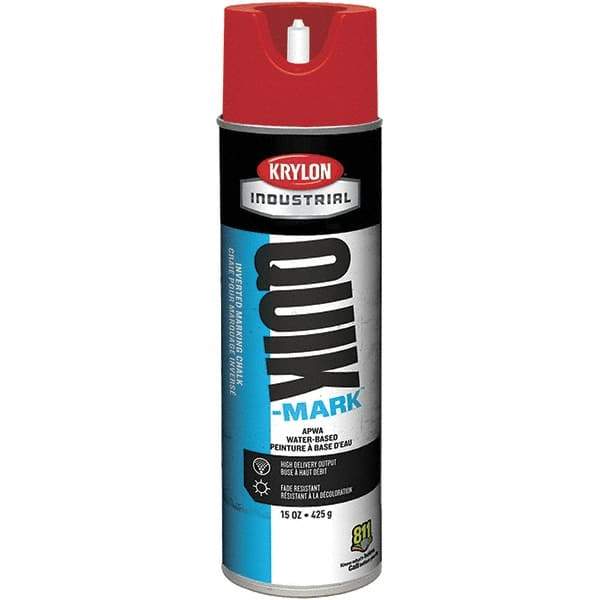 Krylon - 20 fl oz Red Marking Paint - 600' Coverage at 1" Wide, Water-Based Formula - Caliber Tooling