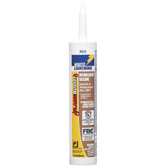 White Lightning - 10 oz Cartridge Red RTV Silicone Caulk - -14 to 230°F Operating Temp - Caliber Tooling