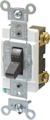 Leviton - 1 Pole, 120 to 277 VAC, 15 Amp, Commercial Grade, Toggle, Wall and Dimmer Light Switch - 1.31 Inch Wide x 4.06 Inch High - Caliber Tooling