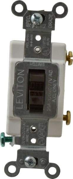 Leviton - 1 Pole, 120 to 277 VAC, 20 Amp, Commercial Grade, Toggle, Wall and Dimmer Light Switch - 1.31 Inch Wide x 4.06 Inch High - Caliber Tooling