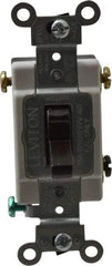 Leviton - 3 Pole, 120 to 277 VAC, 15 Amp, Commercial Grade, Toggle, Wall and Dimmer Light Switch - 1.31 Inch Wide x 4.06 Inch High - Caliber Tooling