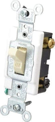 Leviton - 1 Pole, 120 to 277 VAC, 15 Amp, Commercial Grade, Toggle, Wall and Dimmer Light Switch - 1.31 Inch Wide x 4.06 Inch High - Caliber Tooling