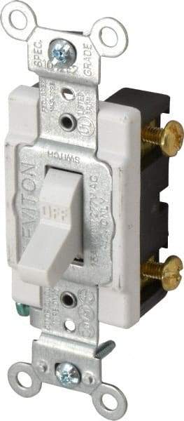 Leviton - 1 Pole, 120 to 277 VAC, 15 Amp, Commercial Grade, Toggle, Wall and Dimmer Light Switch - 1.31 Inch Wide x 4.06 Inch High - Caliber Tooling