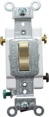 Leviton - 3 Pole, 120 to 277 VAC, 15 Amp, Commercial Grade, Toggle, Wall and Dimmer Light Switch - 1.31 Inch Wide x 4.06 Inch High - Caliber Tooling