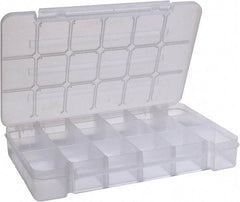 Akro-Mils - 9-1/2" Wide x 14-3/8" High x 2-1/2" Deep, Small Parts Storage Case - Clarified Polypropylene Frame, 3 to 18 Compartments, 2-7/8" Wide x 2-3/8 to 14" High x 2" Deep Bin - Caliber Tooling