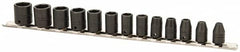 Proto - 13 Piece 1/4" Drive Impact Socket Set - 6 Points, 4mm to 10mm Range, Metric Measurement Standard - Caliber Tooling