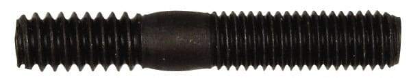 Dorman - 1/4-28 Long Thread, 1/4-20 Short Thread, 1-1/2" OAL Unequal Double Threaded Stud - Steel, Black Oxide Finish, 3/4" Long Thread Length, 1/2" Short Thread Length - Caliber Tooling