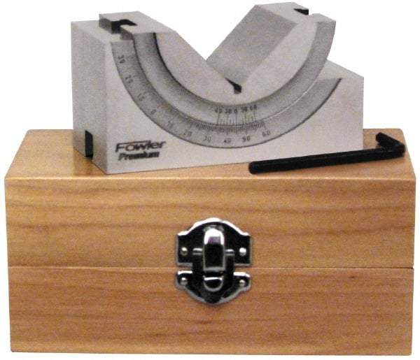 Fowler - 1-3/4" Max Capacity, 90° Angle, Steel V-Block - 3-3/4" Long x 1-3/4" Wide x 2" High, Sold as Individual - Caliber Tooling