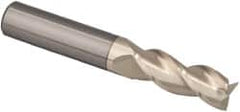 Accupro - 1/2", 3 Flute, Single End, Solid Carbide, 1/8" Corner Radius End Mill - 3" OAL, 37° Helix, Right Hand Flute, 5/8" LOC, Right Hand Cut - Caliber Tooling