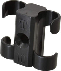 Midwest Control - 3/8 to 1/2 Hose OD, Multitube Holder - Black, 2 Slots, 1.1" OAL, 0.16" Mounting Hole, For Use With Tubes, Wires, Hose & Pipe - Caliber Tooling