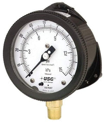 Ametek - 6" Dial, 1/2 Thread, 0-15 Scale Range, Pressure Gauge - Lower Connection Mount, Accurate to 0.5% of Scale - Caliber Tooling