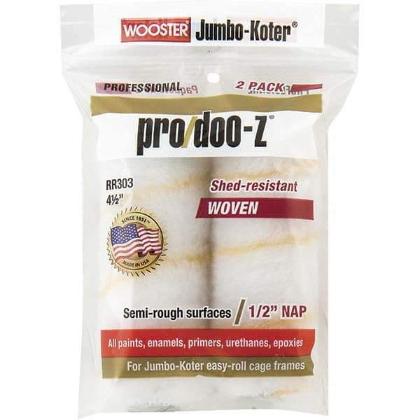 Wooster Brush - 1/2" Nap, 4-1/2" Wide Paint General Purpose Roller Cover - Smooth Texture, Fabric - Caliber Tooling