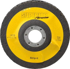 Superior Abrasives - 4-1/2" Very Coarse Grade Silicon Carbide Deburring Disc - 7/8" Center Hole, Arbor Connection, 11,000 Max RPM - Caliber Tooling