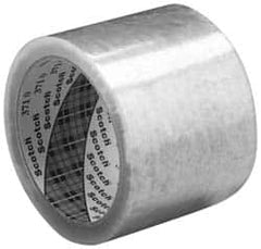 3M - 2" x 55 Yd Clear Rubber Adhesive Sealing Tape - Polypropylene Film Backing, 1.9 mil Thick - Caliber Tooling