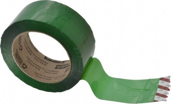 3M - 2" x 110 Yd Green Rubber Adhesive Sealing Tape - Polypropylene Film Backing, 1.9 mil Thick, 44 Lb Tensile Strength, Series 371 - Caliber Tooling