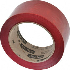 3M - 2" x 110 Yd Red Rubber Adhesive Sealing Tape - Polypropylene Film Backing, 1.9 mil Thick, 44 Lb Tensile Strength, Series 371 - Caliber Tooling