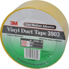 3M - 2" x 50 Yds Yellow Duct Tape - 6.5 mil, Rubber Adhesive, Vinyl Backing, 12.6 Lb/ln Tensile Strength, 200°F Max, Series 3903 - Caliber Tooling