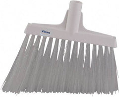 Vikan - 9-1/2" Wide, White Synthetic Bristles, Angled Broom - Caliber Tooling