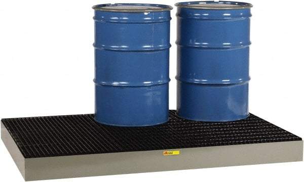 Little Giant - 99 Gal Sump, 9,000 Lb Capacity, 6 Drum, Steel Spill Deck or Pallet - 76" Long x 51" Wide x 6-1/2" High - Caliber Tooling