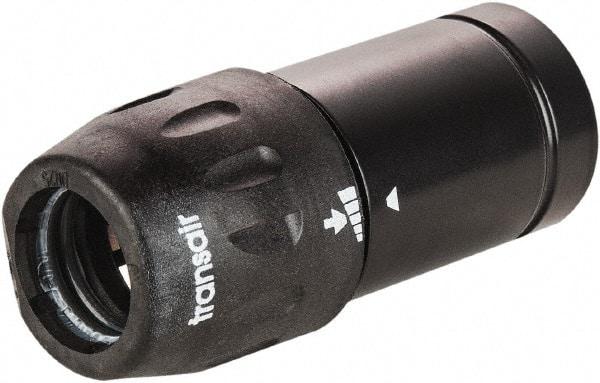 Transair - 7/8" ID, 25mm OD, 25 mm to 16.5 mm Plug-In Reducer - Plastic, 232 Max psi, 3" Long - Caliber Tooling