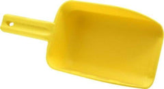 Remco - 32 oz Yellow Polypropylene Flat Bottom Scoop - 4.3" Wide x 3" Deep Bowl, 4-1/2" Handle Length, 11-1/2" OAL - Caliber Tooling