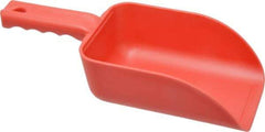 Remco - 32 oz Red Polypropylene Flat Bottom Scoop - 4.3" Wide x 3" Deep Bowl, 4-1/2" Handle Length, 11-1/2" OAL - Caliber Tooling