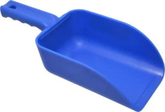 Remco - 32 oz Blue Polypropylene Flat Bottom Scoop - 4.3" Wide x 3" Deep Bowl, 4-1/2" Handle Length, 11-1/2" OAL - Caliber Tooling