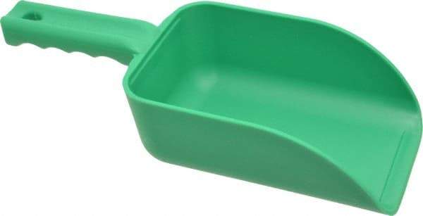 Remco - 32 oz Green Polypropylene Flat Bottom Scoop - 4.3" Wide x 3" Deep Bowl, 4-1/2" Handle Length, 11-1/2" OAL - Caliber Tooling