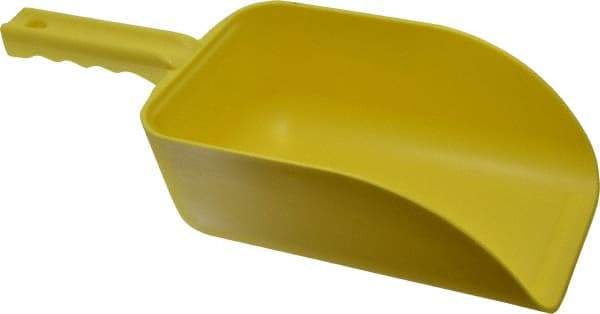 Remco - 82 oz Yellow Polypropylene Flat Bottom Scoop - 5.9" Wide x 3.3" Deep Bowl, 4-1/2" Handle Length, 15.1" OAL - Caliber Tooling