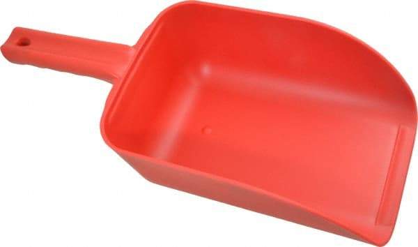 Remco - 82 oz Red Polypropylene Flat Bottom Scoop - 5.9" Wide x 3.3" Deep Bowl, 4-1/2" Handle Length, 15.1" OAL - Caliber Tooling