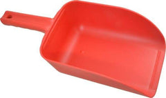 Remco - 82 oz Red Polypropylene Flat Bottom Scoop - 5.9" Wide x 3.3" Deep Bowl, 4-1/2" Handle Length, 15.1" OAL - Caliber Tooling