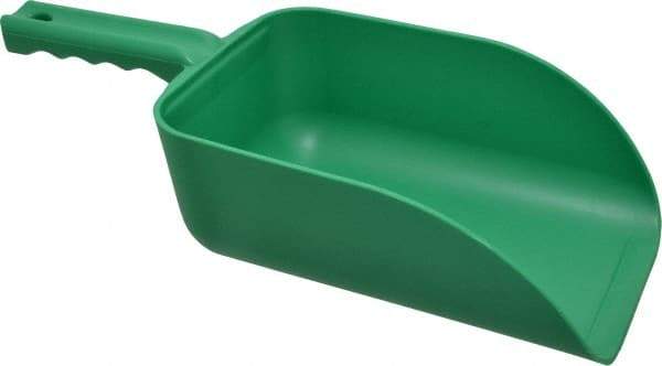 Remco - 82 oz Green Polypropylene Flat Bottom Scoop - 5.9" Wide x 3.3" Deep Bowl, 4-1/2" Handle Length, 15.1" OAL - Caliber Tooling