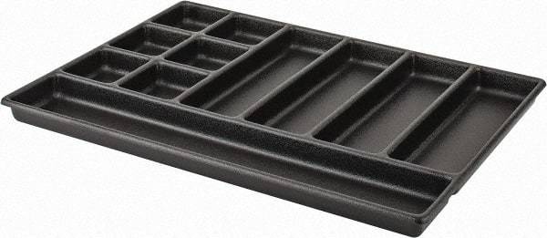 Kennedy - Tool Box Durable ABS Plastic Organizer - 23" Wide x 16-1/2" Deep x 2" High, Black, For 27" Wide Roller Cabinets - Caliber Tooling