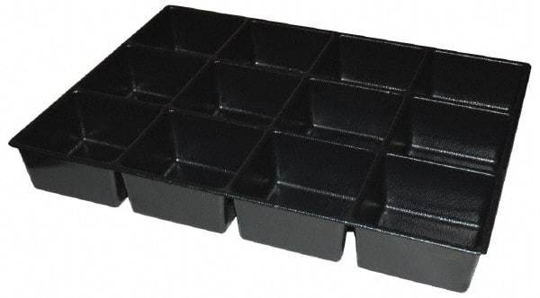 Kennedy - Tool Box Durable ABS Plastic Organizer - 23" Wide x 16-1/2" Deep x 4" High, Black, For 27" Wide Roller Cabinets - Caliber Tooling