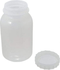 Bel-Art - 32 oz Wide-Mouth Bottle - Polypropylene, Translucent, 7" High x 3.9" Diam, 3/4" Cap - Caliber Tooling