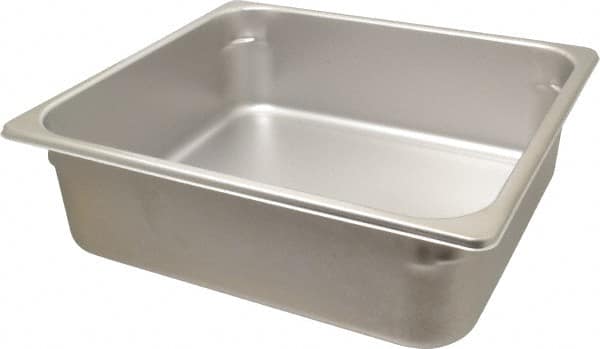 VOLLRATH - Rectangular, Chrome Stainless Steel Food Pan - 4" High x 12.8" Wide x 13.9" Long - Caliber Tooling