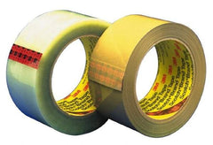 3M - 2" x 55 Yd Clear Hot Melt Adhesive Sealing Tape - Polypropylene Film Backing, 3.1 mil Thick - Caliber Tooling