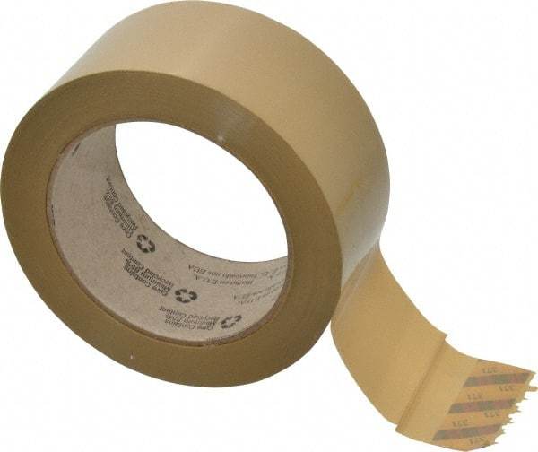 3M - 2" x 110 Yd Natural (Color) Rubber Adhesive Sealing Tape - Polypropylene Film Backing, 1.9 mil Thick, 44 Lb Tensile Strength, Series 371 - Caliber Tooling