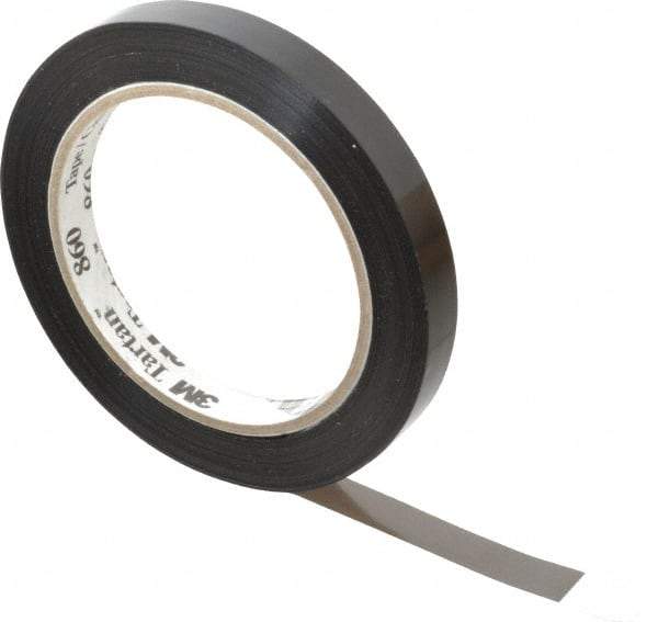 3M - 1/2" x 60 Yd Black Rubber Adhesive Strapping Tape - Polypropylene Film Backing, 2.8 mil Thick, 110 Lb Tensile Strength, Series 860 - Caliber Tooling